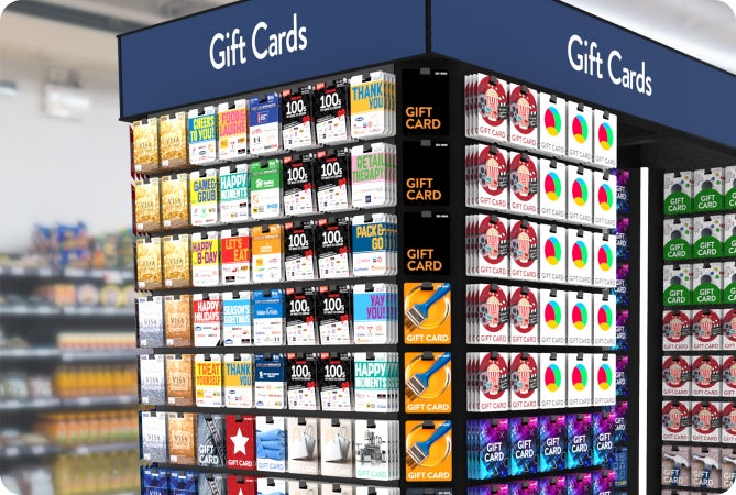 View of gift card mall
